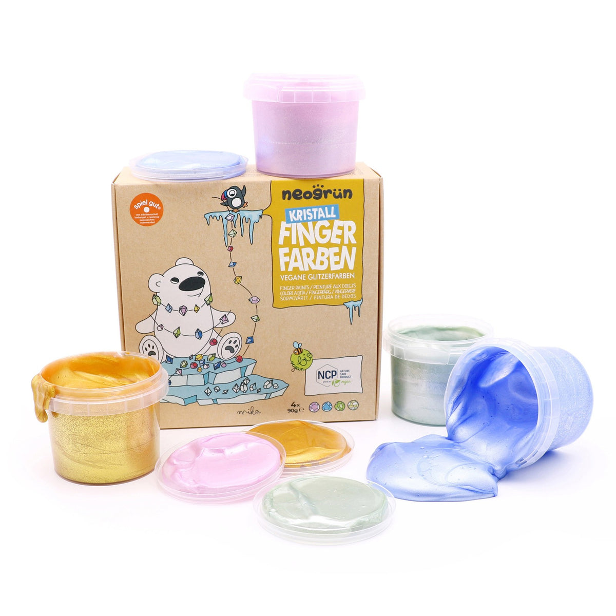 Glitter lasten sormivärit 4x90g
