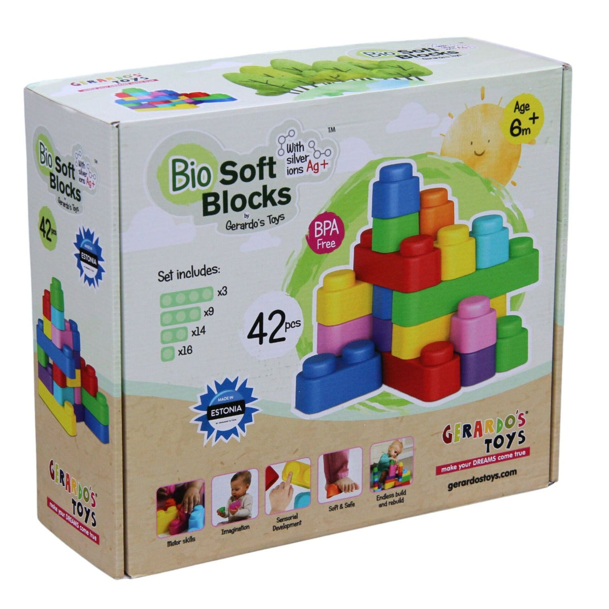 Lasten rakennuspalikat, 42 osaa - Soft Blocks