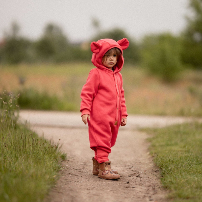 Lasten ja vauvojen jumpsuit nallen korvilla - Koralli