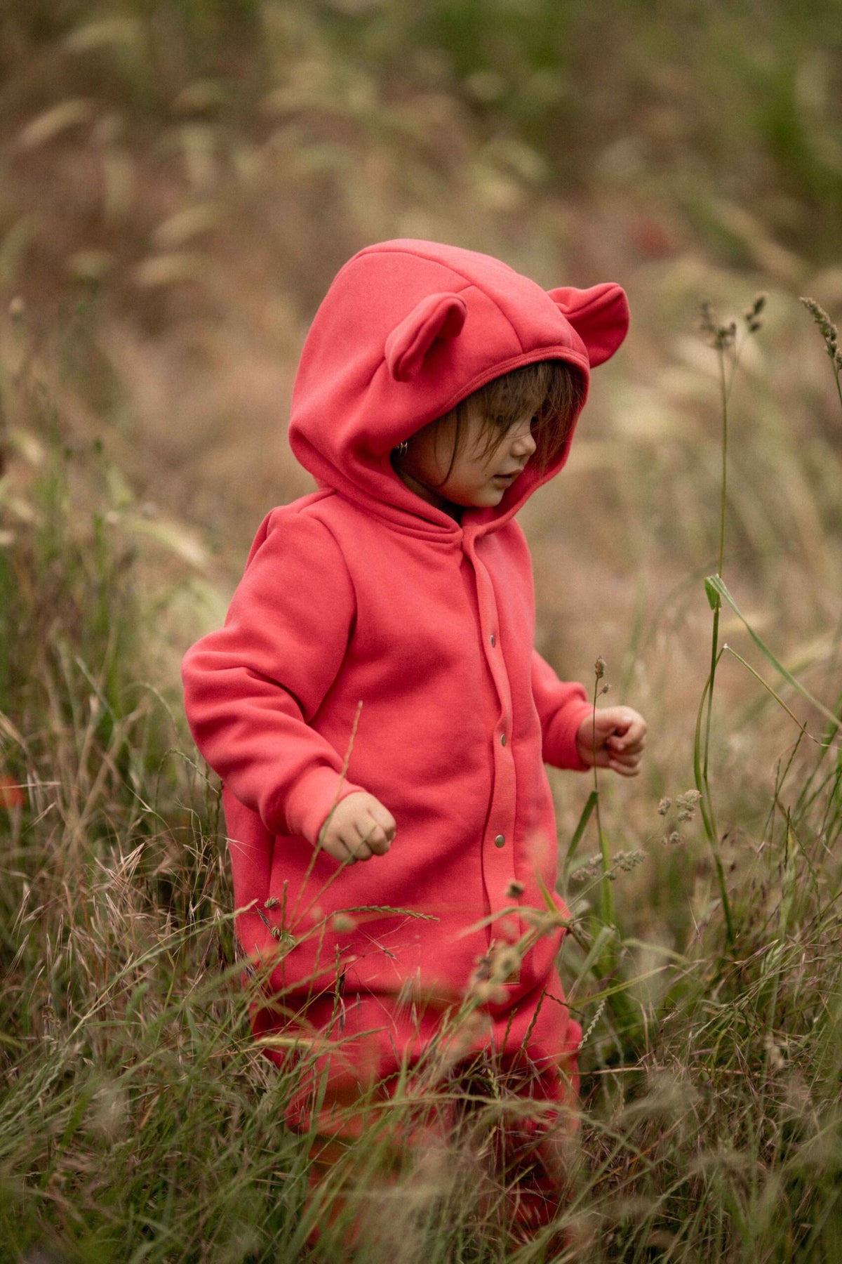 Lasten ja vauvojen jumpsuit nallen korvilla - Koralli