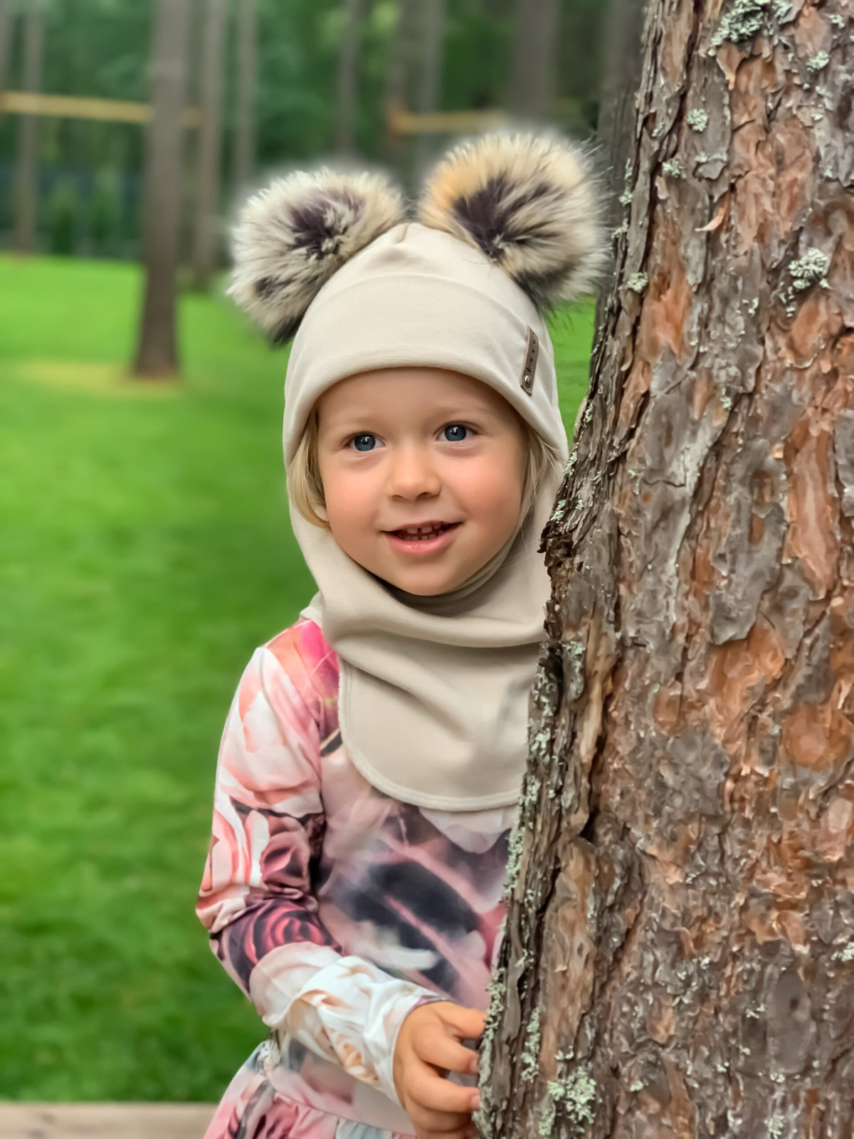 Lenne Beige merinovillainen talvihattu Pom-Pomeilla
