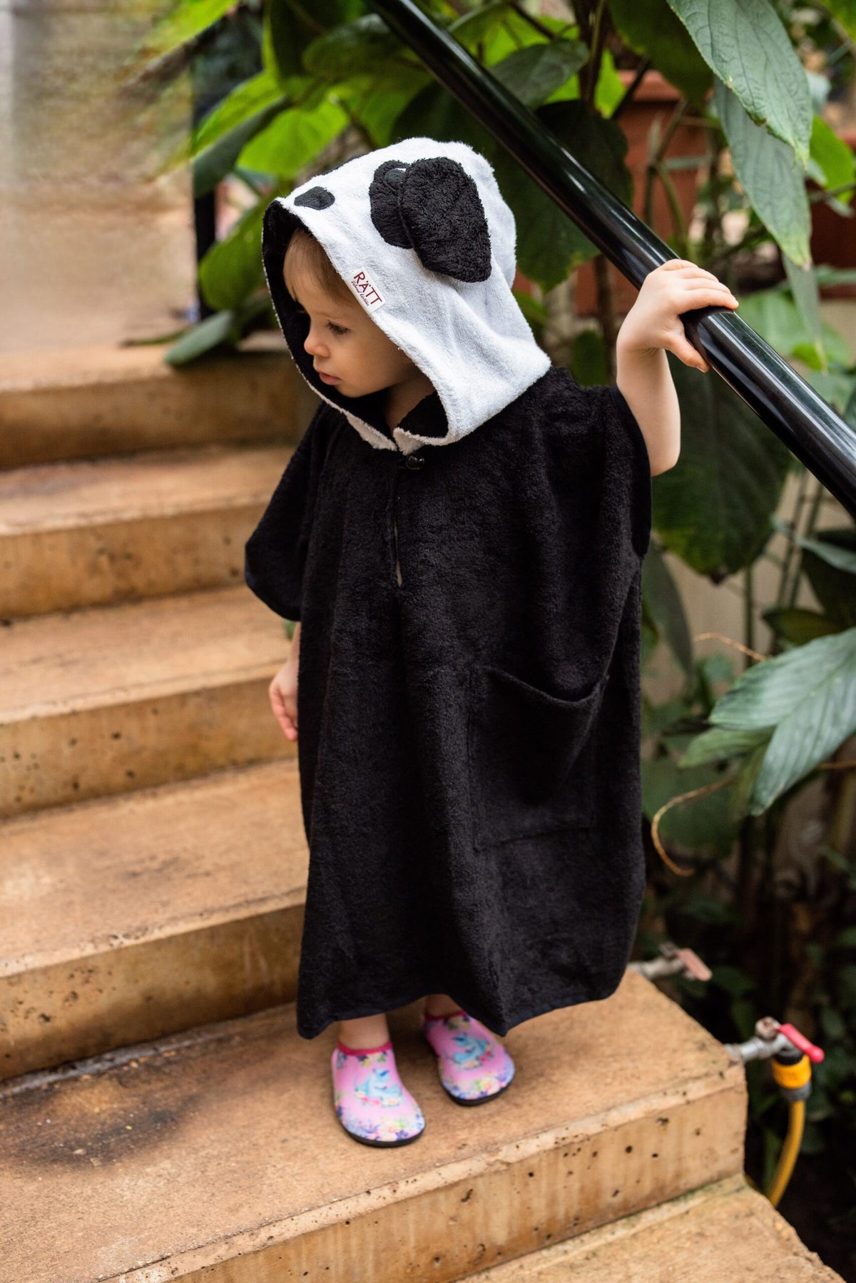 Pyyheponcho lapselle, panda