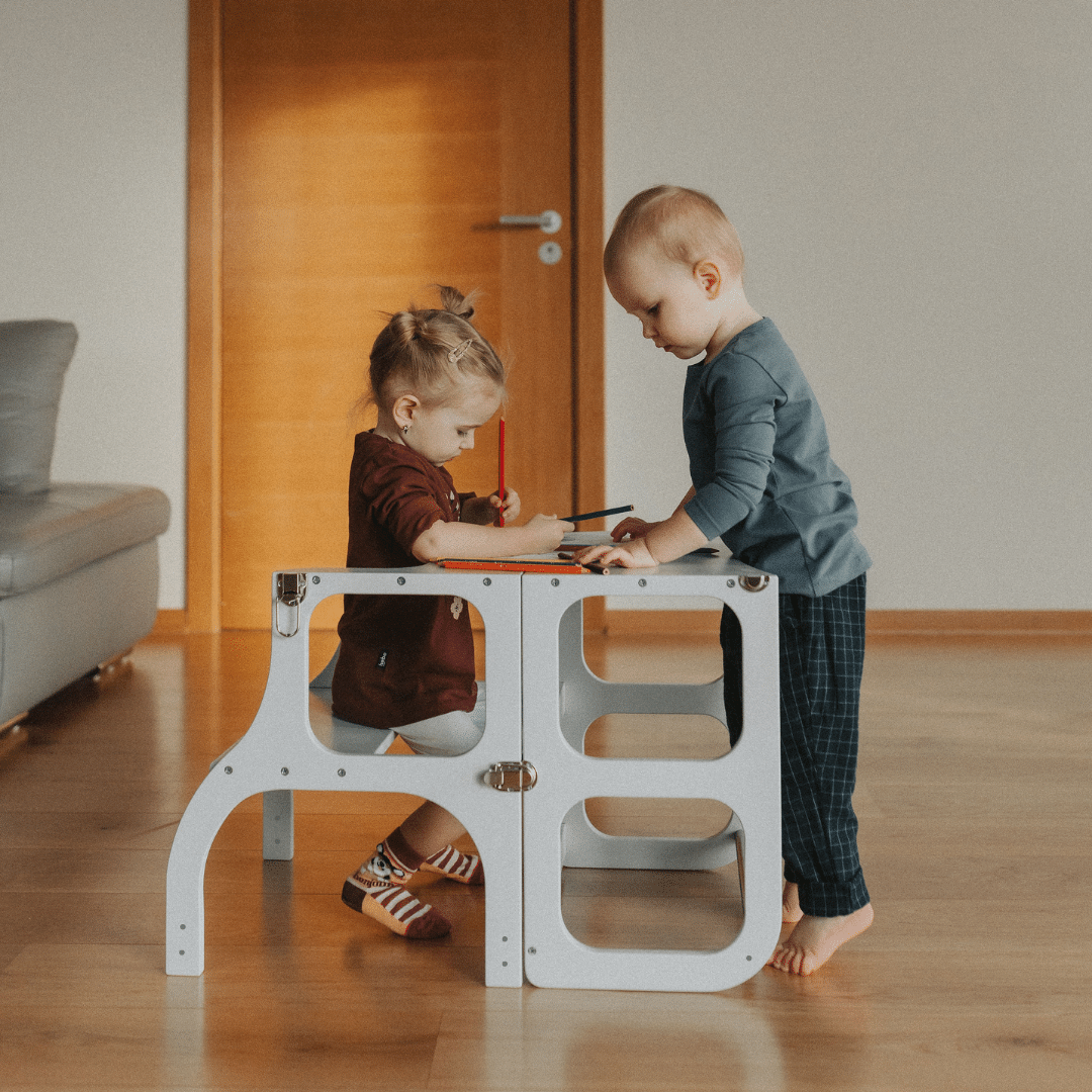 STEP'n'SIT Lasten muunneltava keittiön oppimistorni apujakkara