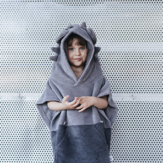 Surfdragon Lasten pyyheponcho - Harmaa