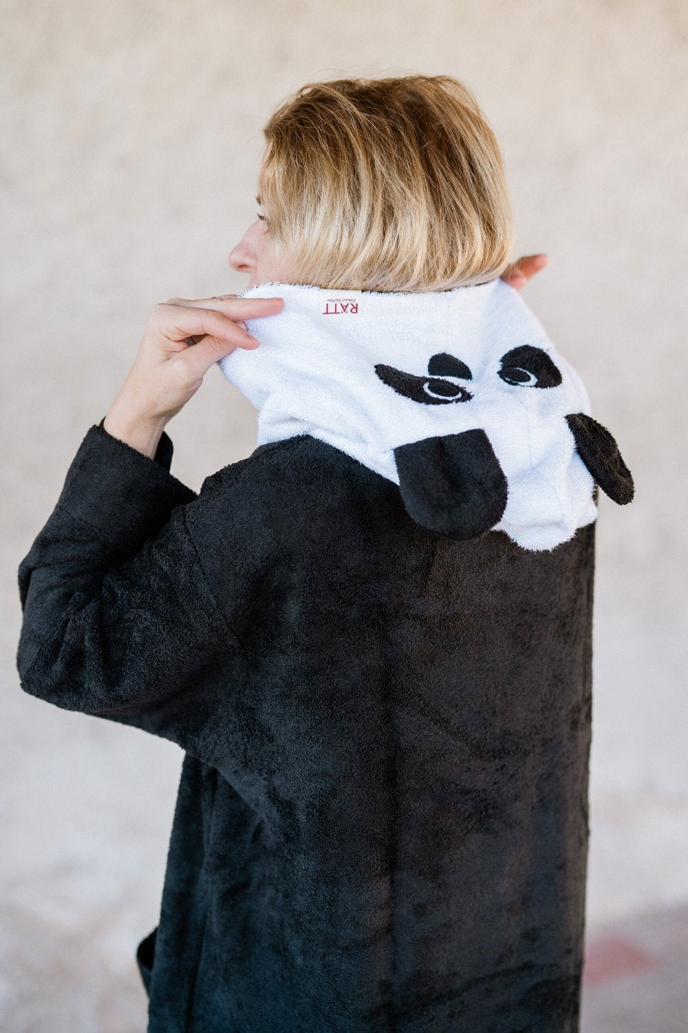 Aikuisten pyyheponcho, pitkähihainen Panda