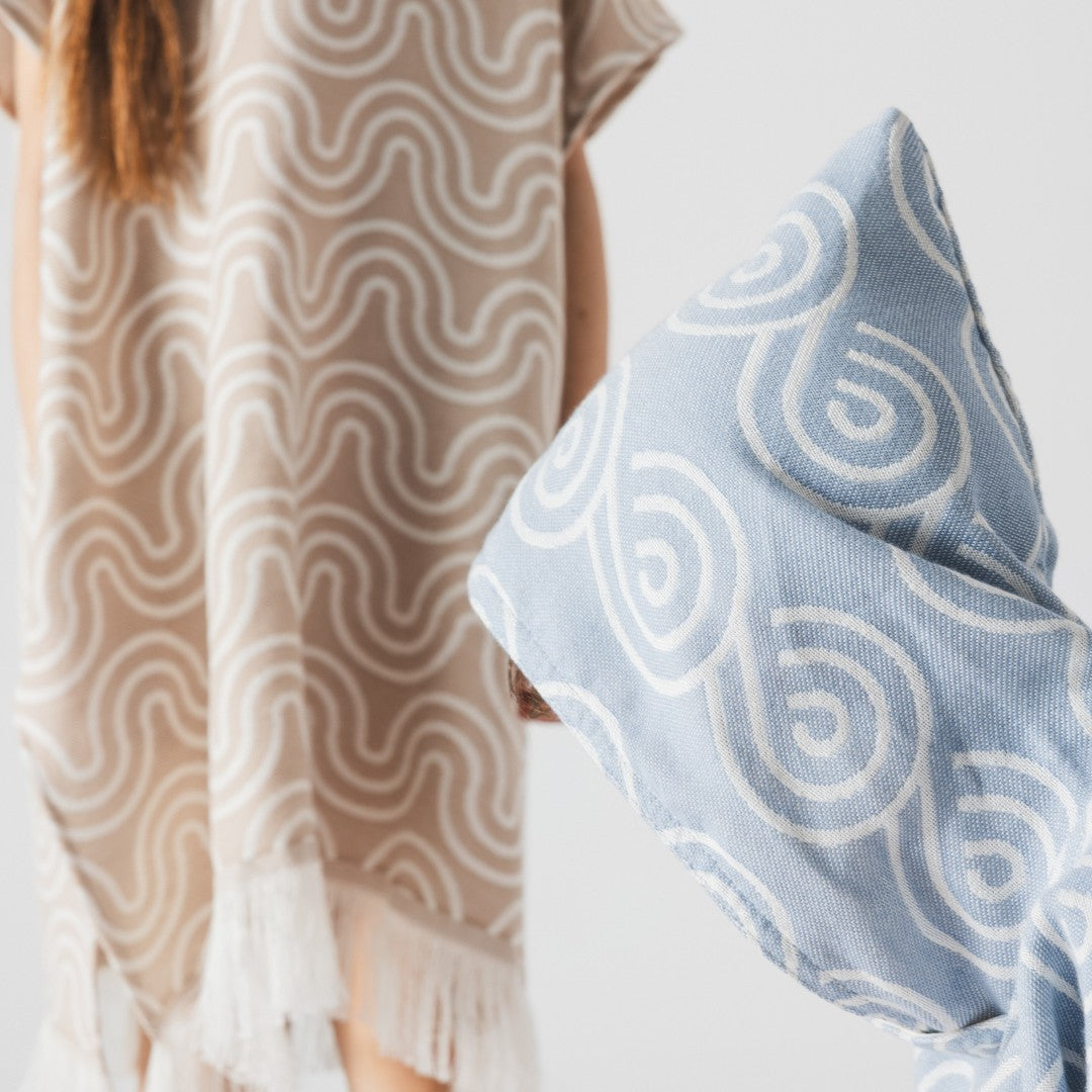 Bamboo Kids Bath Poncho - Sand