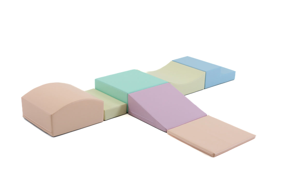 Soft Play, 7 leikkimoduulia - Vaalea pastelli, Little Crawler