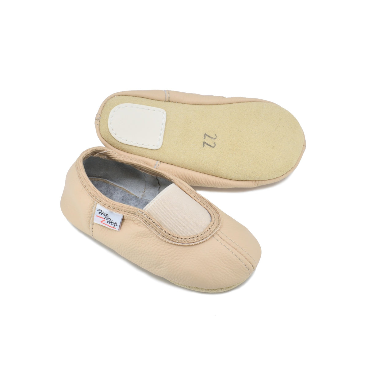 Klassiset lasten nahkatossut kuminauhalla - Beige