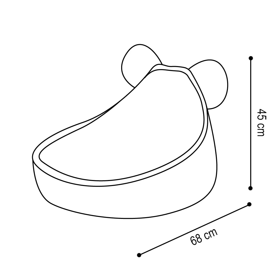 säkkituolin mitat