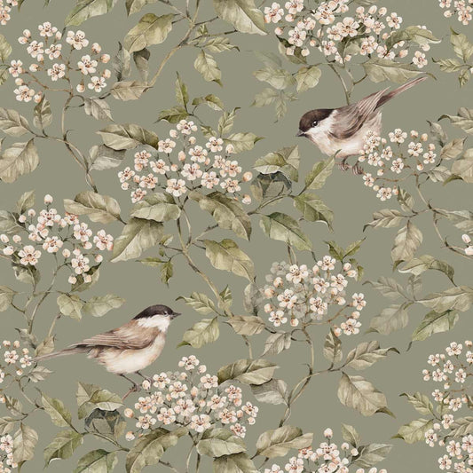 Vihreä tapetti-Birds And Green Spring